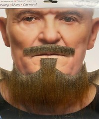 Self Adhesive 3 point Beard and Mustache LIGHT MED BROWN – Reusable for Theater