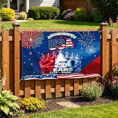 250th Anniversary USA Backdrop Banner,250 Year American Anniversary