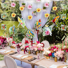 Hawaiian Party Decorations Hawaiian Flower Tropical Birds Garland Door Decoratio