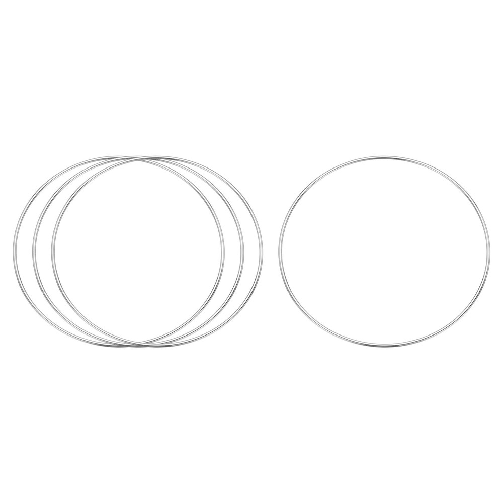 4Pcs Metal Hoops for Crafts 6.3 Inch Dream Catcher Rings Silver,