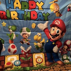 Super Mario And LUIGI Happy Birthday Banners With Party Supplies8’x6’