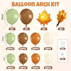 Fall Balloons Garland Arch Kit, Brown Orange Sage Green Fall Thanksgiving Bal…