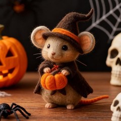 Handmade Wool Felt Mouse Figurine 2CUnique Halloween Gift Hot-