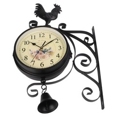 Sleek Design Double Sided Wall Clock for Living Room with Silent Movement