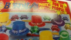 HAPPY BIRTHDAY PARTY KIT PLASTIC HATS/TIARAS/HORNS ((KIT FOR TEN PEOPLE/KIDS))