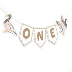 Lucky Duck High Chair Banner – Mallard Duck Party Decoration, Duck Hunting 1s…