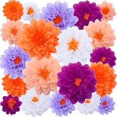 20 Vibrant Paper Flower Decorations for Stunning Party Backdrops – Mixed Sizes