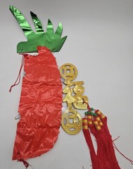 Chinese New Year Lantern Decorations PAIR ~ Fish Lanterns & Pineapple LARGE
