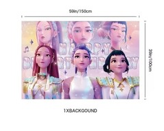 Kpop Demon Hunters Birthday Party Decoration Backdrop Banner Topper