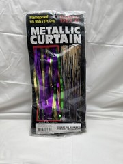 Party Deco Metallic Curtain Multi-Color 3 ft. wide x 8 ft. drop