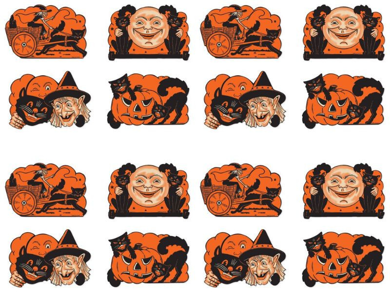 Wholesale Vintage Halloween Cat Cutouts 4 Packs Beistle Bulk Party Supplies Four