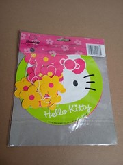 VTG Hello Kitty Dangling Cutouts Party Decoration Decor Floral Green Pink 2004