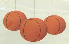 Hanging Paper Lanterns Set – 10″ diam, 6 Pieces Baseball/Basketball/Animal Theme