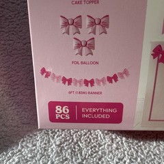 86pc Party Hero Sweet Bow All In One Decor Set Pink 8ft Balloons Garland