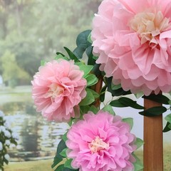 Pinks Flowers Decoration (11»-7» Assorted) 6 pcs Artificial Tissue Peony Nu…