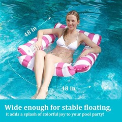 New Best 4 Pack Inflatable Pool Floats Adult Float Rafts Water Hammock with Cup
