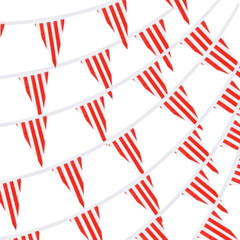 120 Pc 170Ft Red and White Striped Pennant Banner for Carnival, Birthday Decor