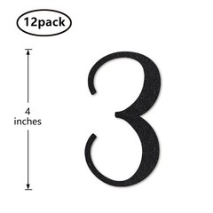 3rd Birthday Centerpiece Sticks Number 3 Table Topper Black Glitter 12 PCS Set