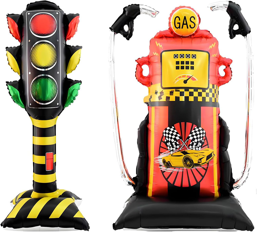 Giant Self Standing Traffic Balloons Traffic Birthday Party Decorations Two Fast