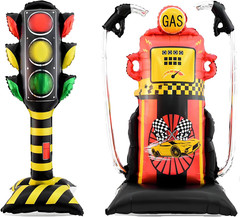 Giant Self Standing Traffic Balloons Traffic Birthday Party Decorations Two Fast