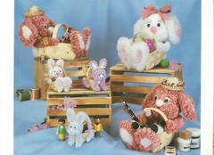 Chenille Animal Baskets Easter Decoration Craft Patterns Bunny Duck Dog Bear G95