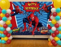 Spiderman Marvel Superhero Happy Birthday Backdrop 5×3.5ft Party Decoration
