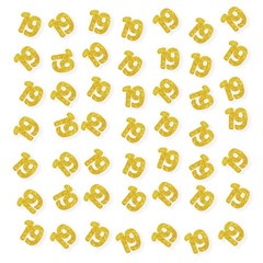 100 PCS Number 19 Confetti Gold Glitter Paper Scatter 19th Birthday Pot