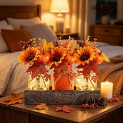 Mason Jar Fall Thanksgiving Table Decorations, Centerpieces for Tables
