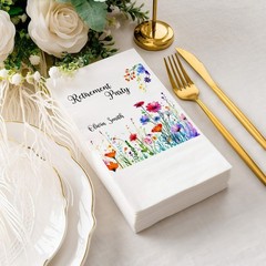 Custom Wildflower Retirement Napkins Personalized Floral Party SATTNA0701
