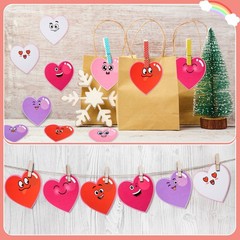 120 PCS 4 Inch Heart Cutouts Assorted Color Paper Die Cut Glue Point Dots Decor
