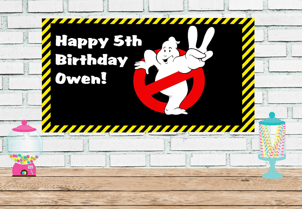 2×4 Ghostbusters vinyl Birthday Banner