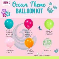 summer hawaii aloha balloons garlandkti 150pcs Hot Pink blue orange green bal…