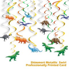 Dinosaur Party Decorations 24PCS Watercolor Hanging Swirls for Kids’ Birthdays