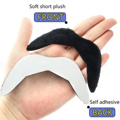24 Pcs Self Adhesive Fake Black Mustache Novelty Black Plush Mustaches Hairy …