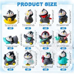 48 Pcs Mini Penguin Figurines Bulk Cute Miniature Penguin Figurines Collection