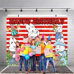 Max and Ruby Party Supplies Birthday Decor Backdrop Banner Birthday Gift 7x5ft