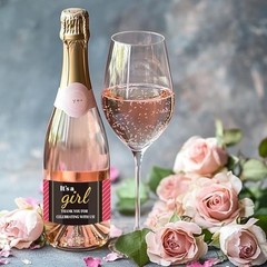 40pcs Pink Mini Wine Bottle Labels Waterproof Self-Adhesive Gender Reveal Party