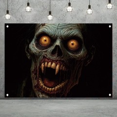 Halloween Decorations Zombie Backdrop Scary Horror Creepy Undead Banner 71″x43″