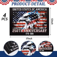 12×17 Inch Patriotic Yard Decorations – 4th of July & 250th Anniversary Signs