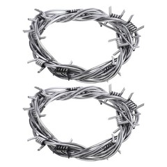 2Pcs Reusable Simulation Barbed Wires for Halloween Scary Party Silver PVC