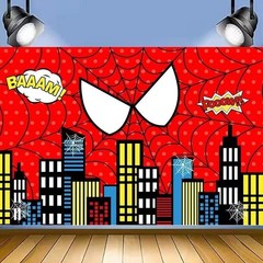 Avengers Superhero Spider-man Birthday Party Photo Background Banner Decorations