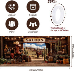 Valentine’S Day Western Saloon Garage Door Banner 7X16 Ft – Waterproof Cowboy Ba