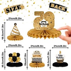 Happy 65th Birthday Table Honeycomb Centerpieces Party Decorations Gift Sign