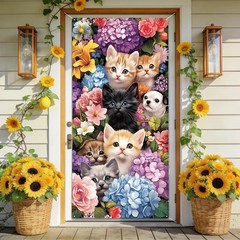 Front Door Covers Decorative, Spring Door Curtain 70.8 x 35.4 Inch for Porch,…