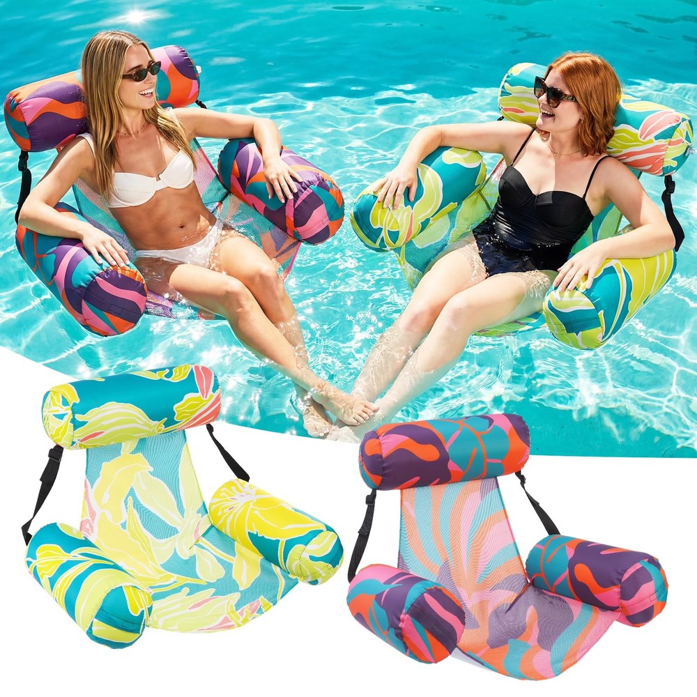 Inflatable Pool Float Chair 2 Pack Pool Floats Adult Heavy Duty, Water Float…