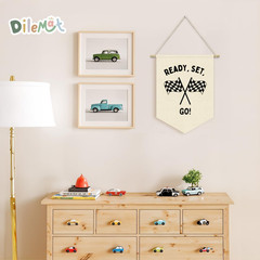 Race Car Room Decor for Boys Pennant Banner – Ready Set Go Racing Pennant Flag B