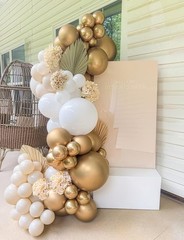 White Sand Gold Balloon Arch Garland Kit – 153Pcs Neutral Balloon Arch, White…