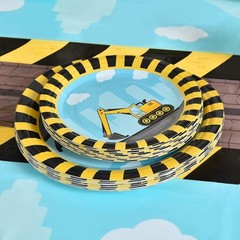 Construction Party Supplies Set – 48 Pcs Disposable Tableware for Kids’ Birthday