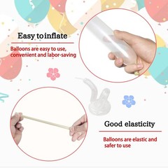260 Clear Long Balloons for Animals, Thickening Skinny Latex Twisting 100pcs