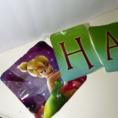 Vintage Disney Fairies TinkerBell 10 ft Happy Birthday Banner Plastic Y2K